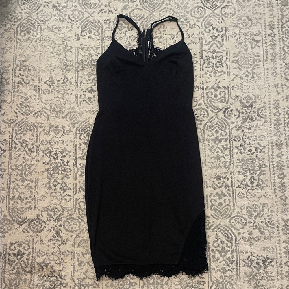 Amazon Black Lace Trim Dress